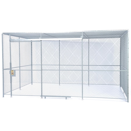 Fordlogan By Spaceguard 4 Wall, Wire Partition Cage, 10 X 10, 10Ft High, No Top FL4S101010